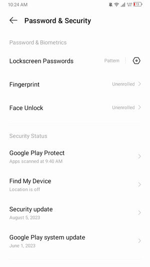 Your phone is now secure with a screen lock