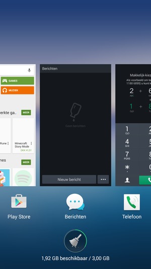 Selecteer het Verwijderen-pictogram om alle actieve apps te sluiten