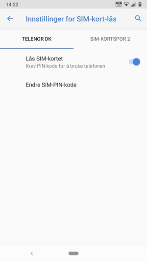 Velg Public og Endre SIM-PIN-kode