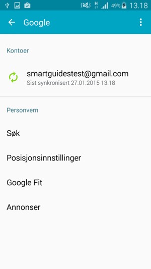 Velg kontoen din