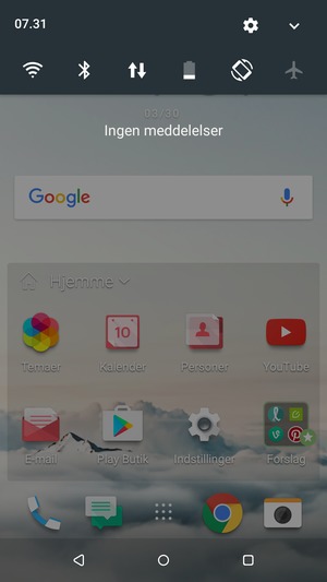 Aktiver topmenuen igen