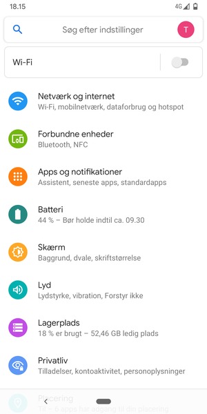 Vælg Netværk og internet