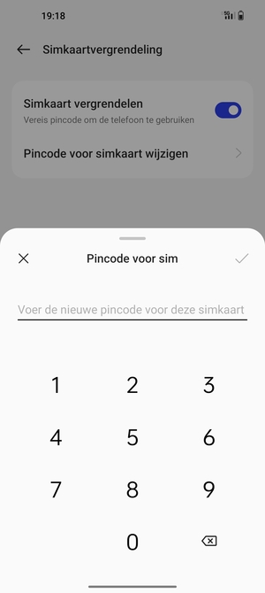 Voer uw Nieuwe sim-pincode in en selecteer OK