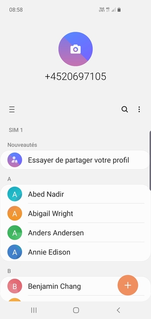 Sélectionnez le bouton du Menu