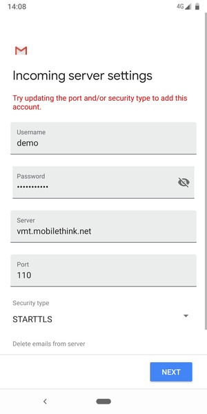 Select Security type
