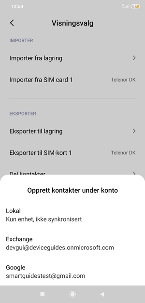 Velg din Google-konto