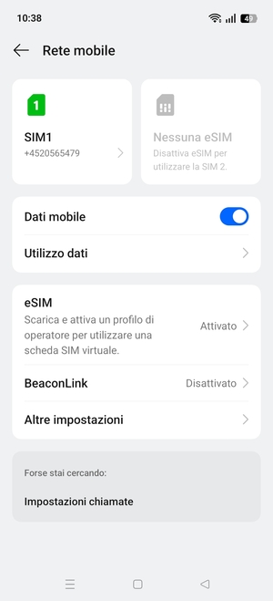 Seleziona  eSIM