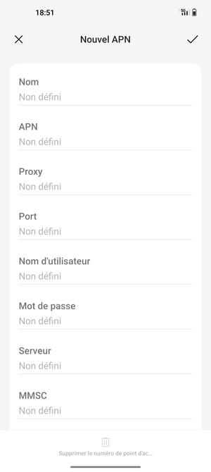 Saisissez les informations Internet