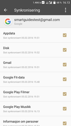 Kryss av i alle avkrysningsbokser