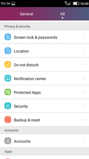 Scroll to and select Accounts