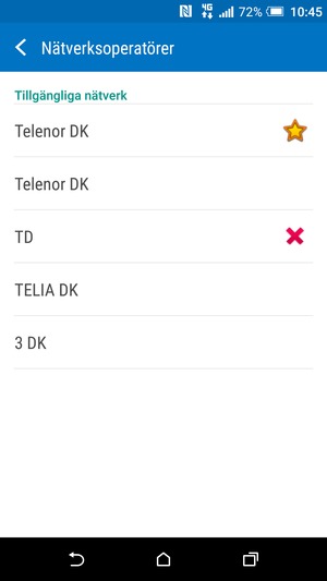 Välj en nätverksoperatör från listan