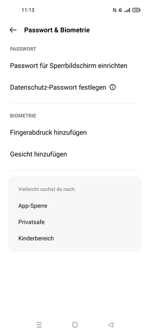 Wählen Sie Passwort für Sperrbildschirm einrichten