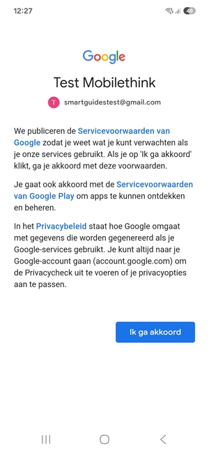 Selecteer Ik ga akkoord
