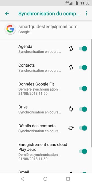 Vos informations seront synchronisées