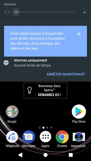 Appuyez une fois de plus pour passer en mode silencieux
