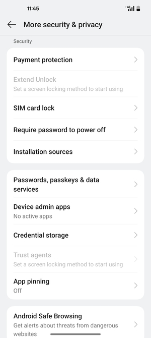 Scroll to and select SIM card lock