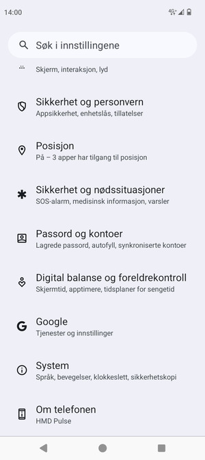 Bla til og velg System
