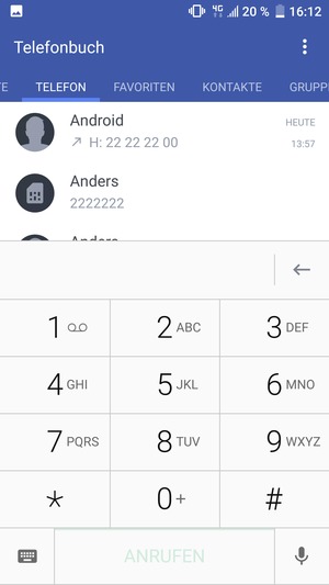 Drücken und halten Sie die Nummer 1