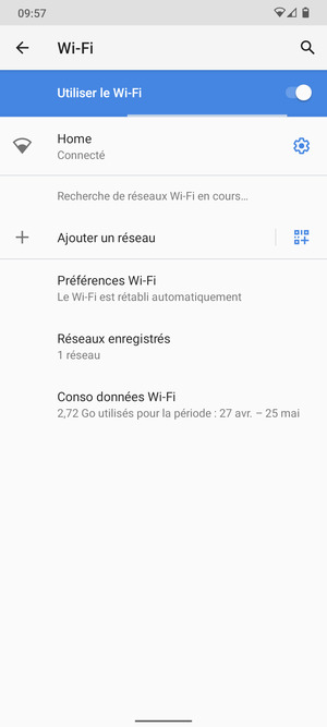 Vous êtes maintenant connecté au réseau Wi-Fi