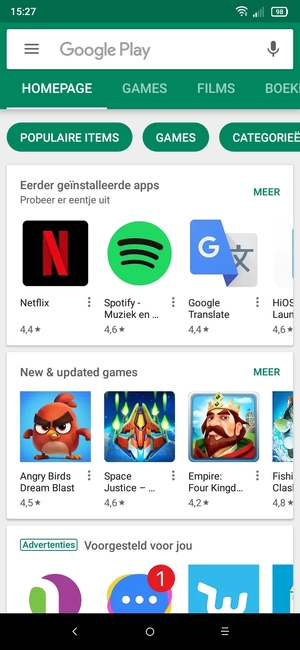 Selecteer de zoekbalk