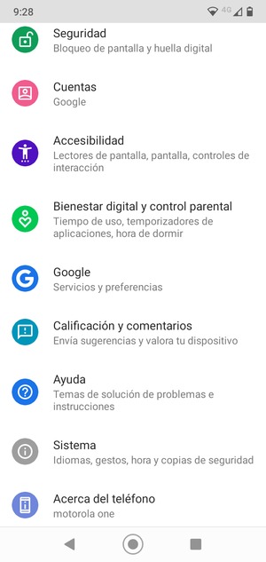Desplácese y seleccione Cuentas