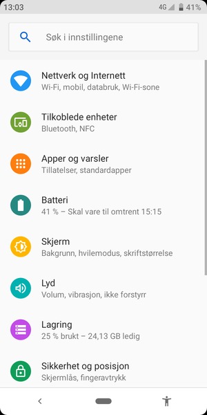 Velg Nettverk og Internett