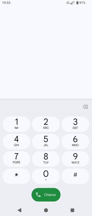 Premi e tieni premuto il numero 1