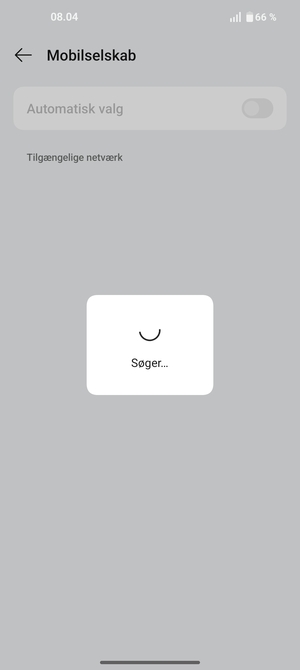 Afvent at søgningen er afsluttet