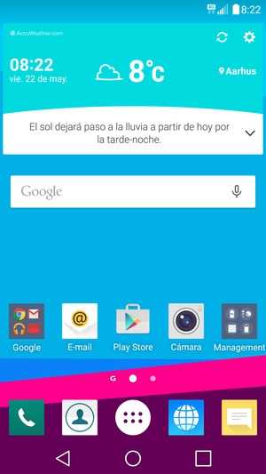 Deslice hacia abajo el menú superior