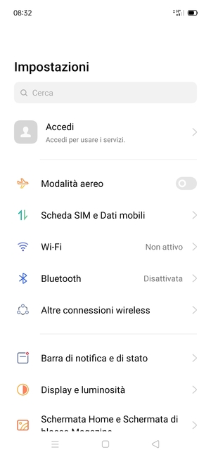 Seleziona Scheda SIM e Dati mobili