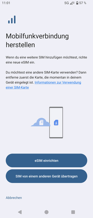 Wählen Sie eSIM einrichten