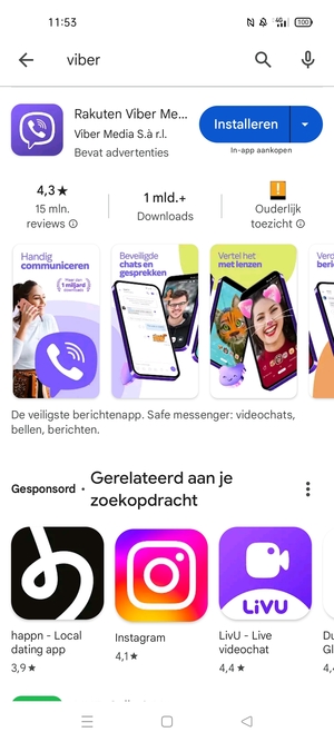 Selecteer de app