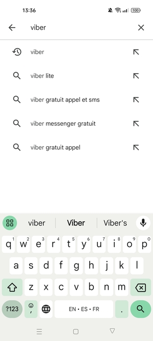 Saisissez le nom de l'appli et sélectionnez Rechercher