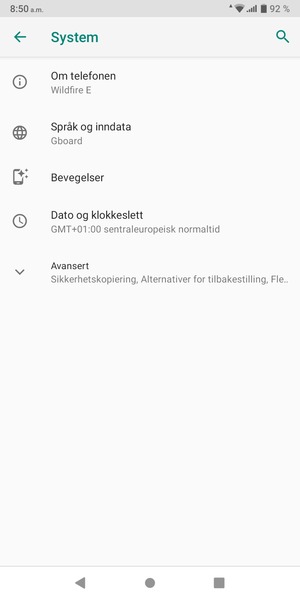 Velg Avansert