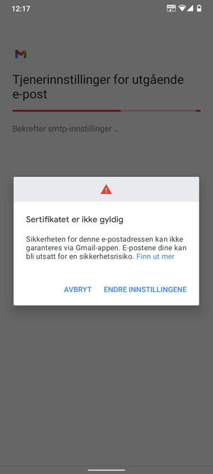 Velg ENDRE INNSTILLINGENE