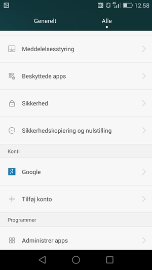 Vælg Google