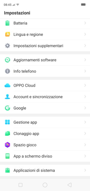Scorri e seleziona Aggiornamenti software