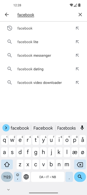 Inserisci il nome dell'app e seleziona Ricerca