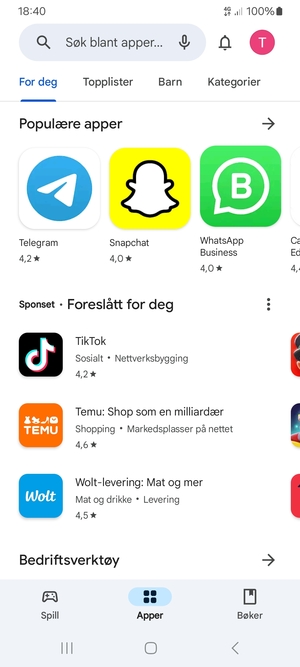 Velg søkefelt