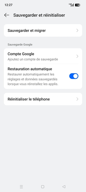 Sélectionnez Compte Google