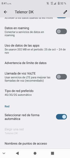Desplácese y seleccione Nombres de puntos de accesso