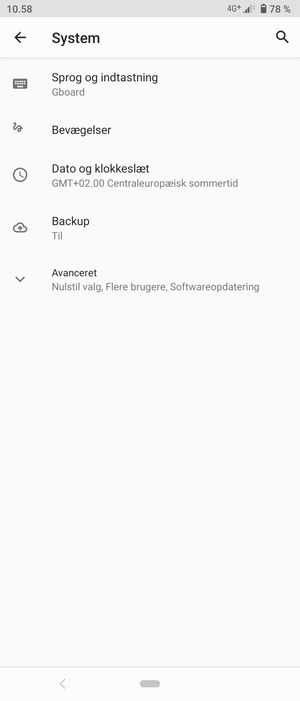 Vælg Backup