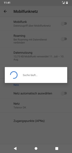 Warten Sie, bis die Suche abgeschlossen ist