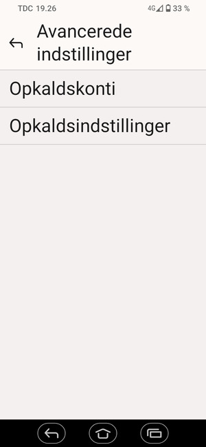 Vælg Opkaldsindstillinger