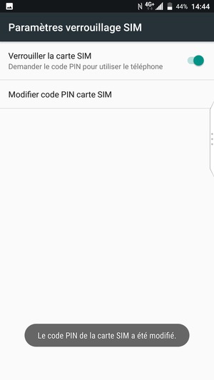 Votre code PIN de la carte SIM a été changé