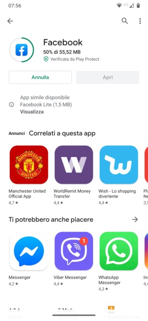 Attendi il completamento del processo di installazione