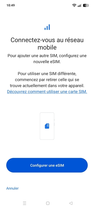 Sélectionnez Configurer une eSIM