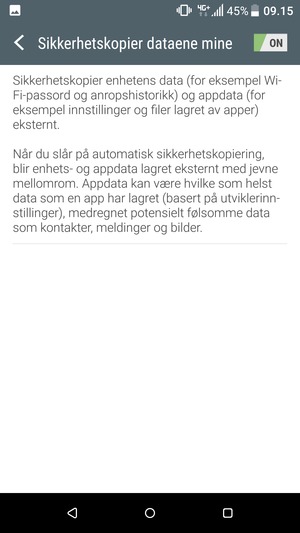 Velg tilbake-knappen