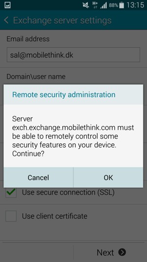 Select OK