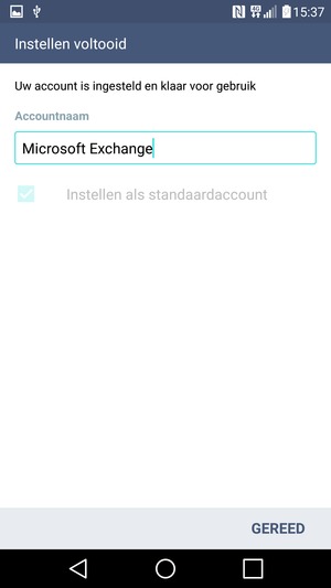 Geef uw account een naam en selecteer GEREED